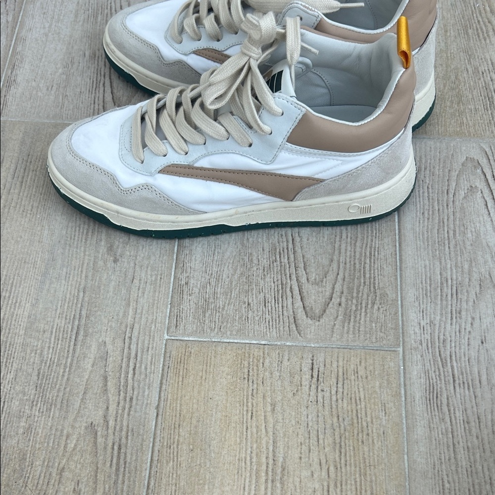 Women's Neutral Leather & Suede Sneaker - White Taupe